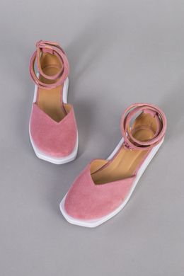 Босоніжки жіночі замшеві рожевого кольору, 36, 23.5