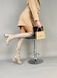 Сапоги-чулки женские кожаные бежевые на каблуке зимние, 40, 26