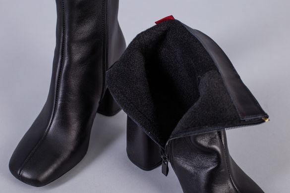 Ботинки женские кожаные черного цвета демисезонные, 40, 26-26.5