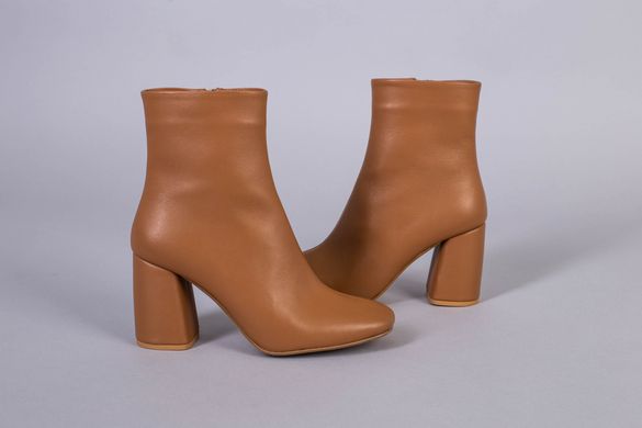 Ботинки женские кожаные карамельного цвета демисезонные, 36, 23.5