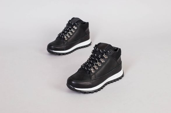 Ботинки мужские кожаные черные на шнурках, зимние, 38, 24.5-25