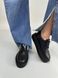 Туфлі жіночі шкіряні чорного кольору на шнурках, 36, 23.5