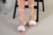 Шльопанці-босоніжки жіночі шкіряні білі з обтягнутим підбором 3.5 см, 41, 27