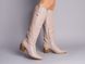 Сапоги женские кожаные бежевые на каблуке, зимние, 35, 23