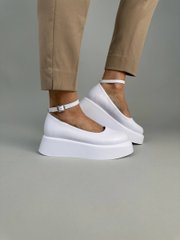 Туфлі жіночі шкіряні білого кольору на платформі, 40, 25.5