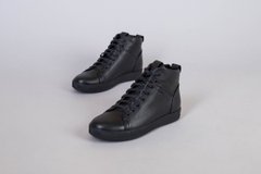 Ботинки мужские кожаные черные на шнурках демисезонные, 45, 29.5-30