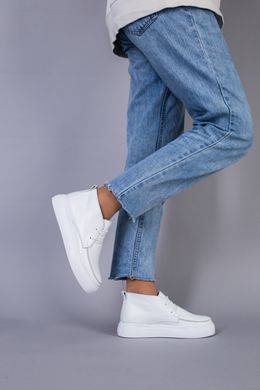 Ботинки женские кожаные белого цвета на светлой подошве демисезонные, 40, 26