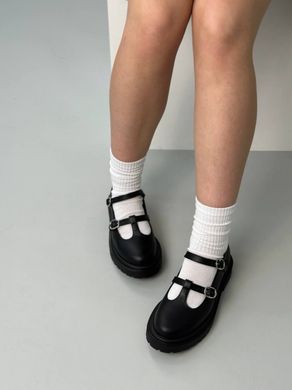 Туфлі жіночі шкіряні чорного кольору, 41, 26.5