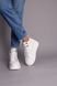 Черевики жіночі шкіряні білого кольору на шнурівці, 41, 26.5