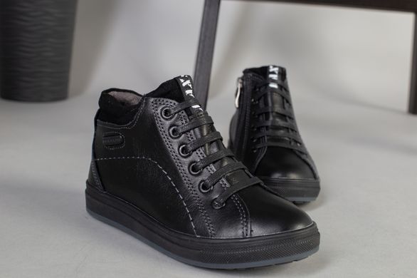 Демисезонные черные кожаные ботиночки для мальчика, 31, 20.5