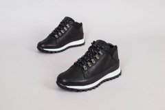 Ботинки мужские кожаные черные на шнурках зимние, 45, 30