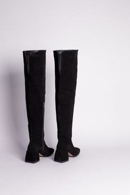 Ботфорты женские замшевые черные на каблуке зимние, 40, 26