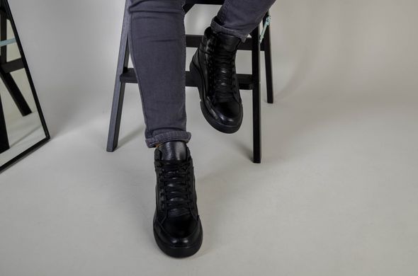 Ботинки мужские кожа флотар черного цвета зимние, 45, 30