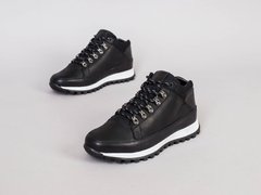 Ботинки мужские кожаные черные на шнурках зимние, 40, 26-26.5