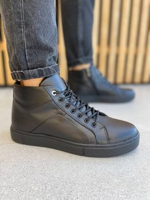 Ботинки мужские кожаные черные демисезонные, 40, 27
