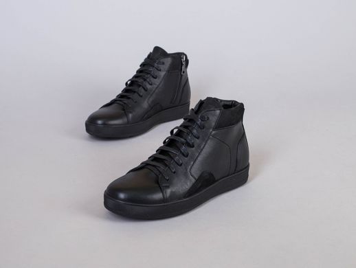 Ботинки мужские кожаные черные демисезонные на шнурках, 40, 26.5