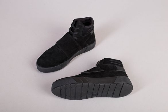 Ботинки мужские замшевые черные, на шнурках и липучке, деми, 45, 30