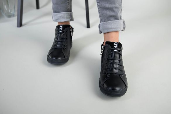 Демисезонные черные кожаные ботиночки для мальчика, 38, 24.5