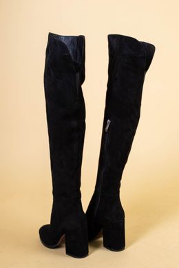 Ботфорты женские замшевые черные на каблуке демисезонные, 40, 26