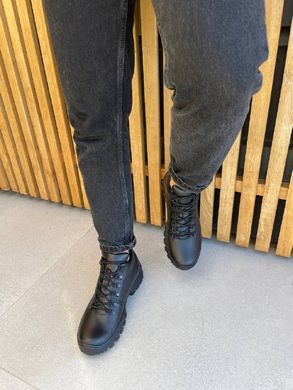 Ботинки мужские кожаные черные зимние, 40, 26.5