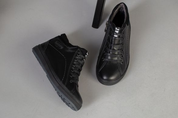 Демисезонные черные кожаные ботиночки для мальчика, 39, 25