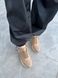 Кросівки жіночі шкіра флотар бежевого кольору з перфорацією на товстій підошві, 38, 24.5