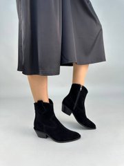 Ботинки ковбойки женские замшевые черные демисезонные, 41, 26.5