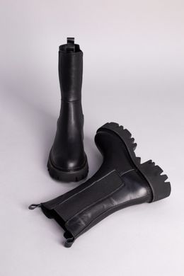 Ботинки челси женские кожаные черные демисезонные, 40, 26.5