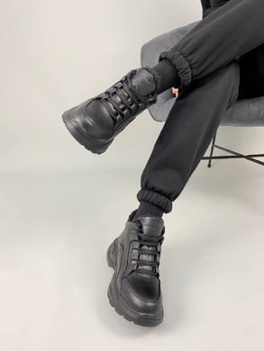 Кросівки жіночі шкіряні чорні зимові, 41, 26