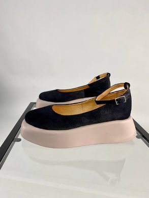 Туфли женские замшевые черного цвета на платформе, 41, 26