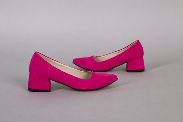 Туфлі човники жіночі замшеві кольору фуксії, 36, 23.5