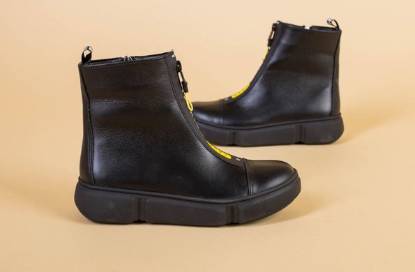 Демисезонные черные кожаные ботиночки для девочки, 39, 25-25.5