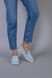 Туфли женские замшевые голубого цвета на низком ходу, 36, 23.5