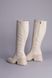 Сапоги женские кожаные бежевые на небольшом каблуке зимние, 36, 23.5