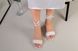 Шльопанці-босоніжки жіночі шкіряні молочного кольору з квадратним підбором, 35, 23